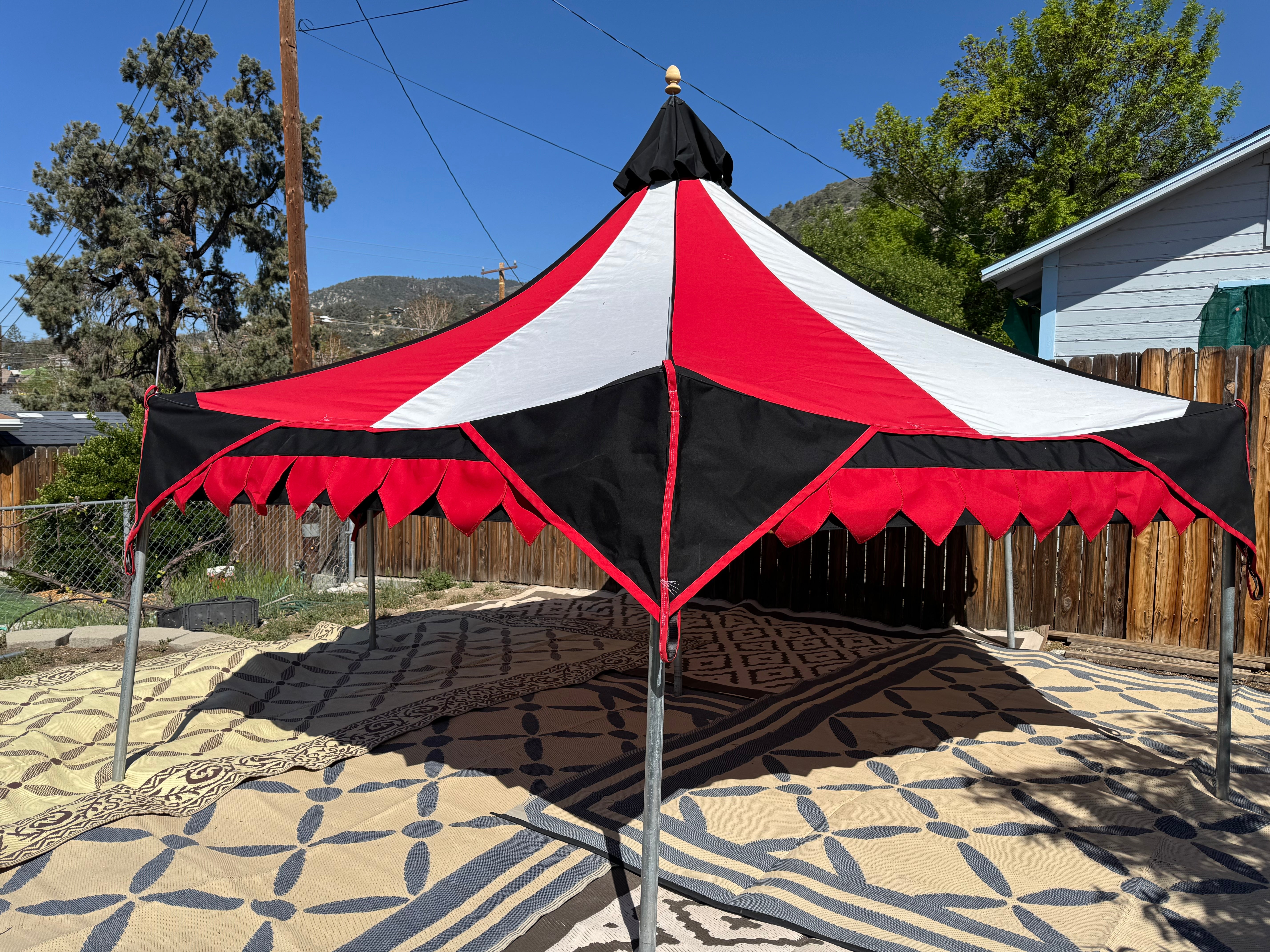 froyak tent 15-foot Hexagon Oakenfoot tent system, off the shelf