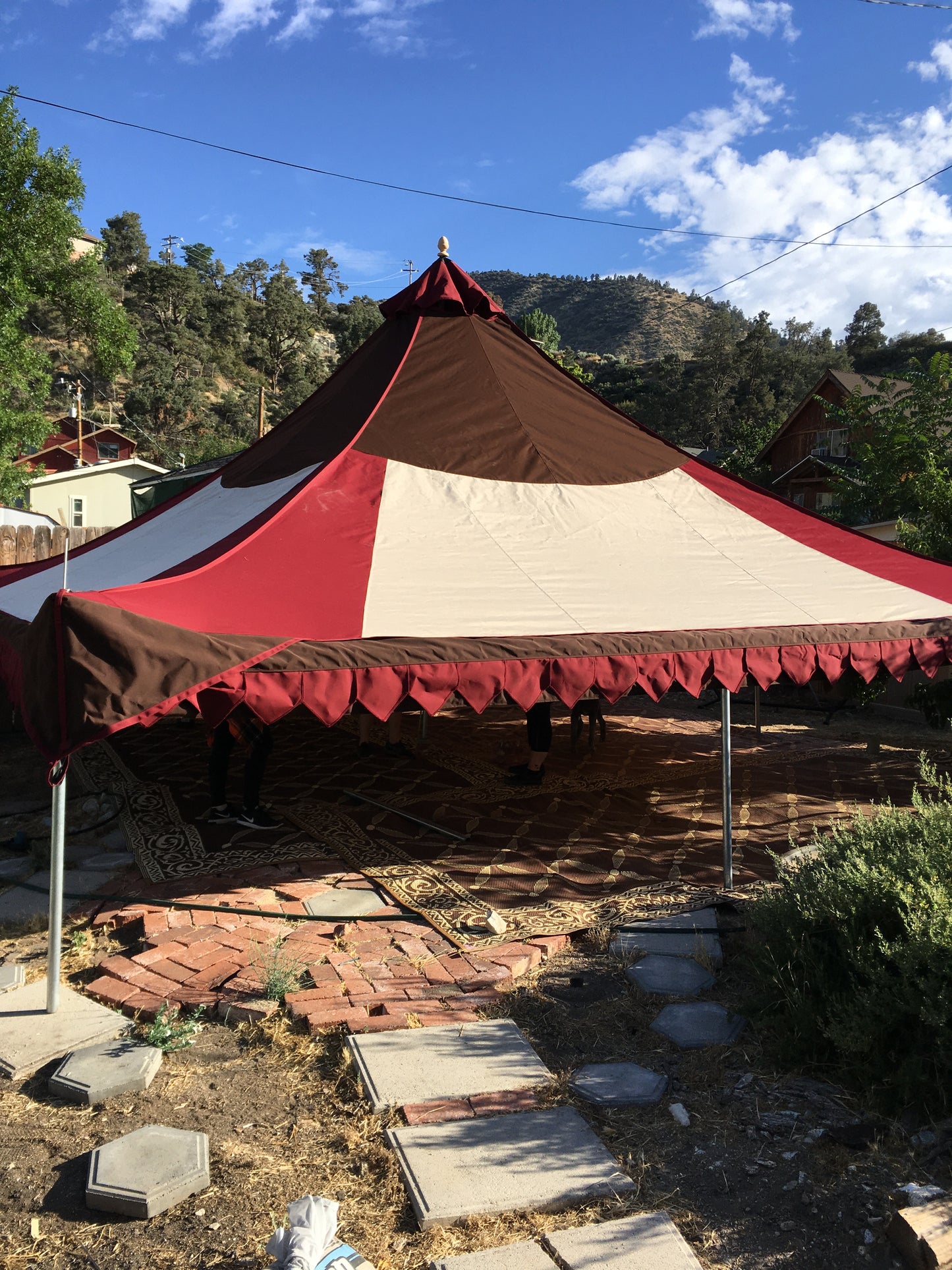 Oakenfoot Faire Tents - 20-foot "Maker" Sunbrella pavilion square style complete tent system