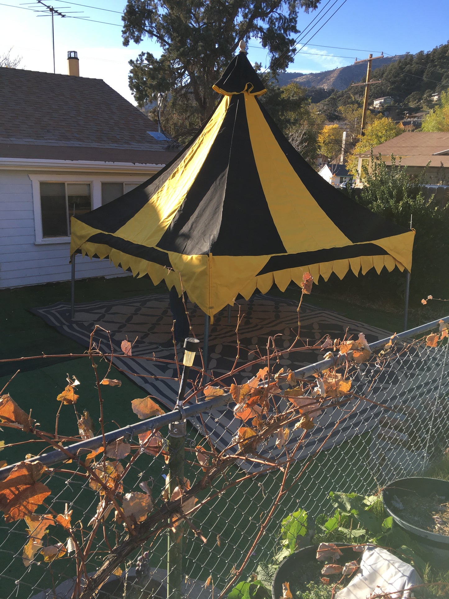 Oakenfoot 10-footer Faire Sails design Off the Shelf tent system
