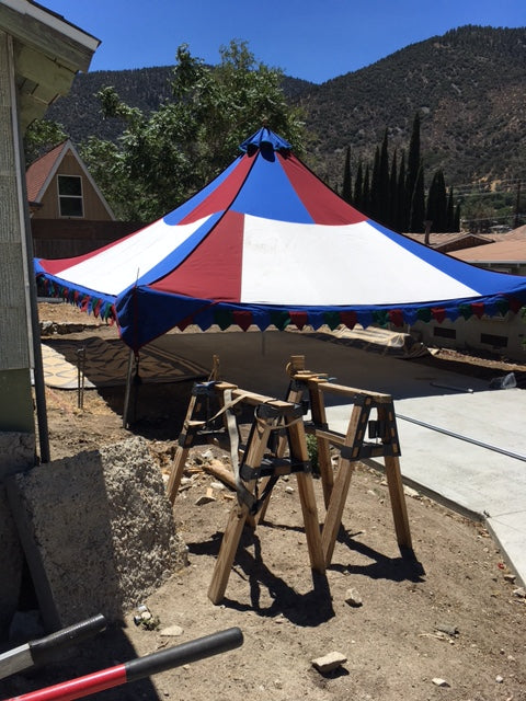 Oakenfoot Faire Tents - 20-foot "Maker" Sunbrella pavilion square style complete tent system