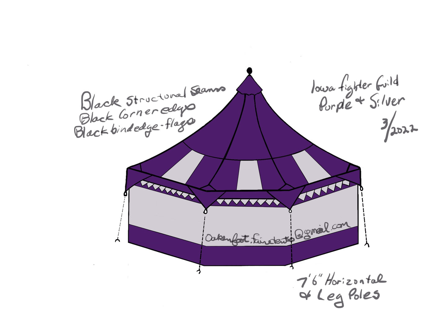 Oakenfoot Faire Tents - 15'6" & 18' 6", Hexagon, tent system