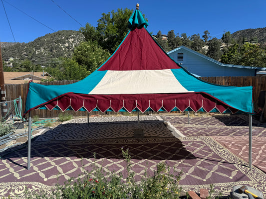 12-foot Classic pattern, Oakenfoot tent system, center pole free, off the shelf