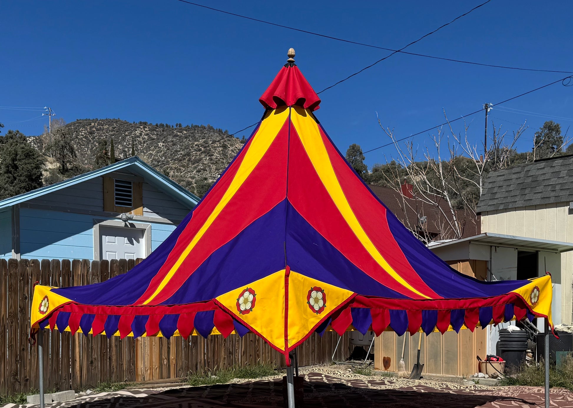 Royal's with Tudor Rose art 12-footer tent system, Off the Shelf