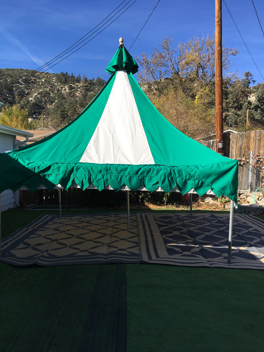 Oakenfoot 10-footer Faire Sails design Off the Shelf tent system