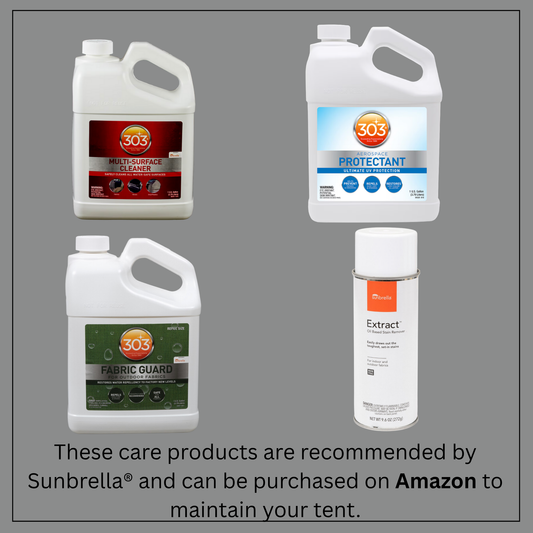Sunbrella manufacture recommends these maintenance products, Parts and Accessories.
