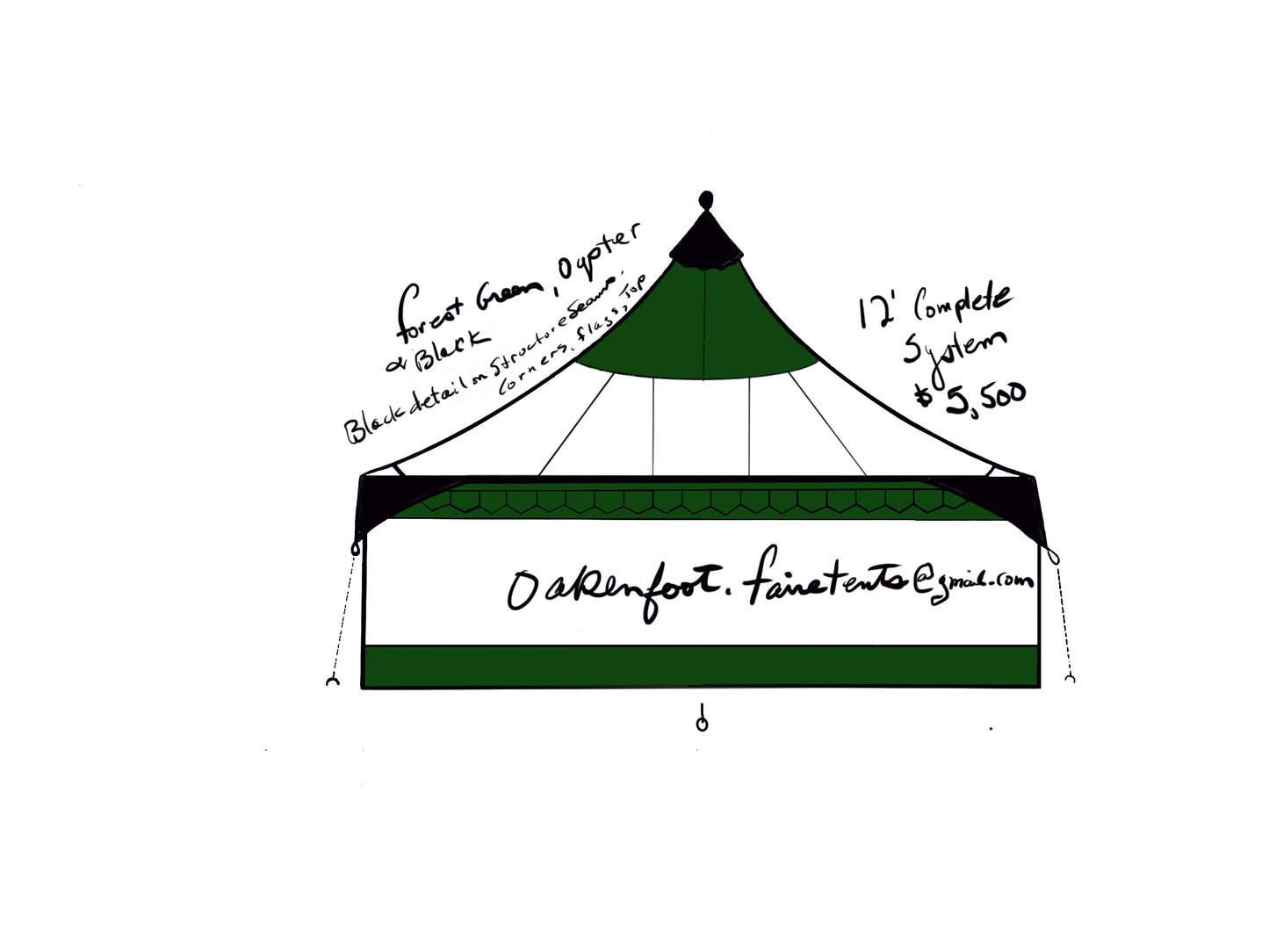 Oakenfoot Faire Tents 10', 12', & 15-foot square, tent system