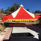 Oakenfoot Faire Tents –  15-foot square, Maltese Cross Theme, tent system