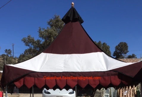 Oakenfoot Faire Tents 10', 12', & 15-foot square, Sunbrella pavilion type complete square tent system